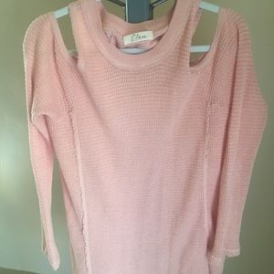 Elan Knit Cold Shoulder Sweater